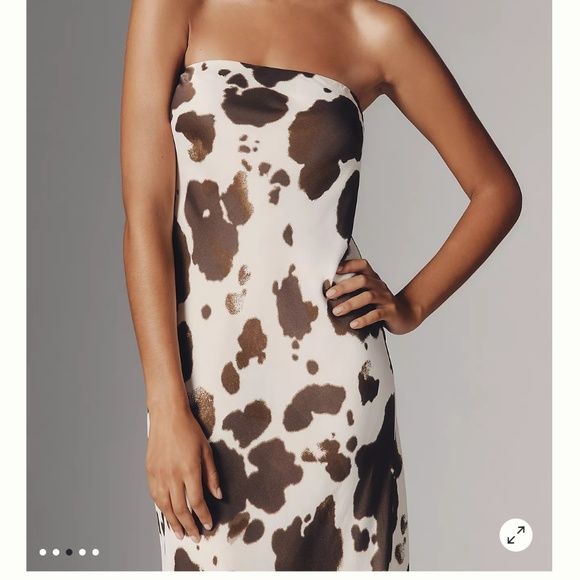 NWT By Anthropologie The Tilda Strapless Animal Print Slip Dress size Medium M - Picture 3 of 5